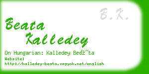 beata kalledey business card